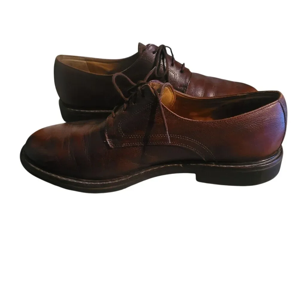 Mephisto Polished Pebbled‎ Leather Oxfords Shoes Men's Size 12.5 Brown Business